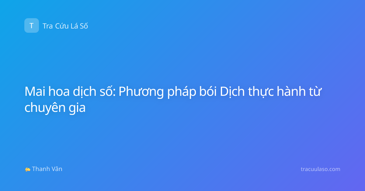 Mai hoa dịch số: Phương pháp bói Dịch thực hành từ chuyên gia